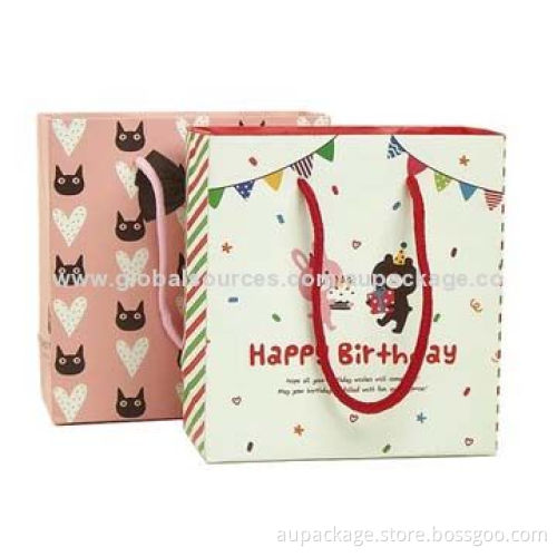 Paper bag with string, suitable for birthday gift packaging use